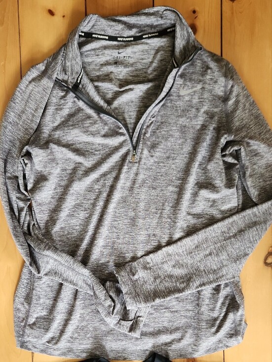Nike Tops - Nike Gray Heather Dri Fit Quarter‑Zip Pullover